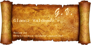 Glancz Valdemár névjegykártya